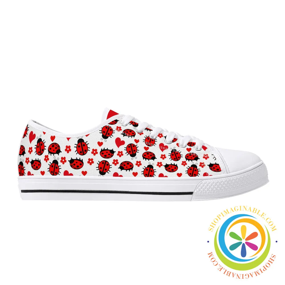 Ladybugs Love  Ladies Low Top Canvas Shoes