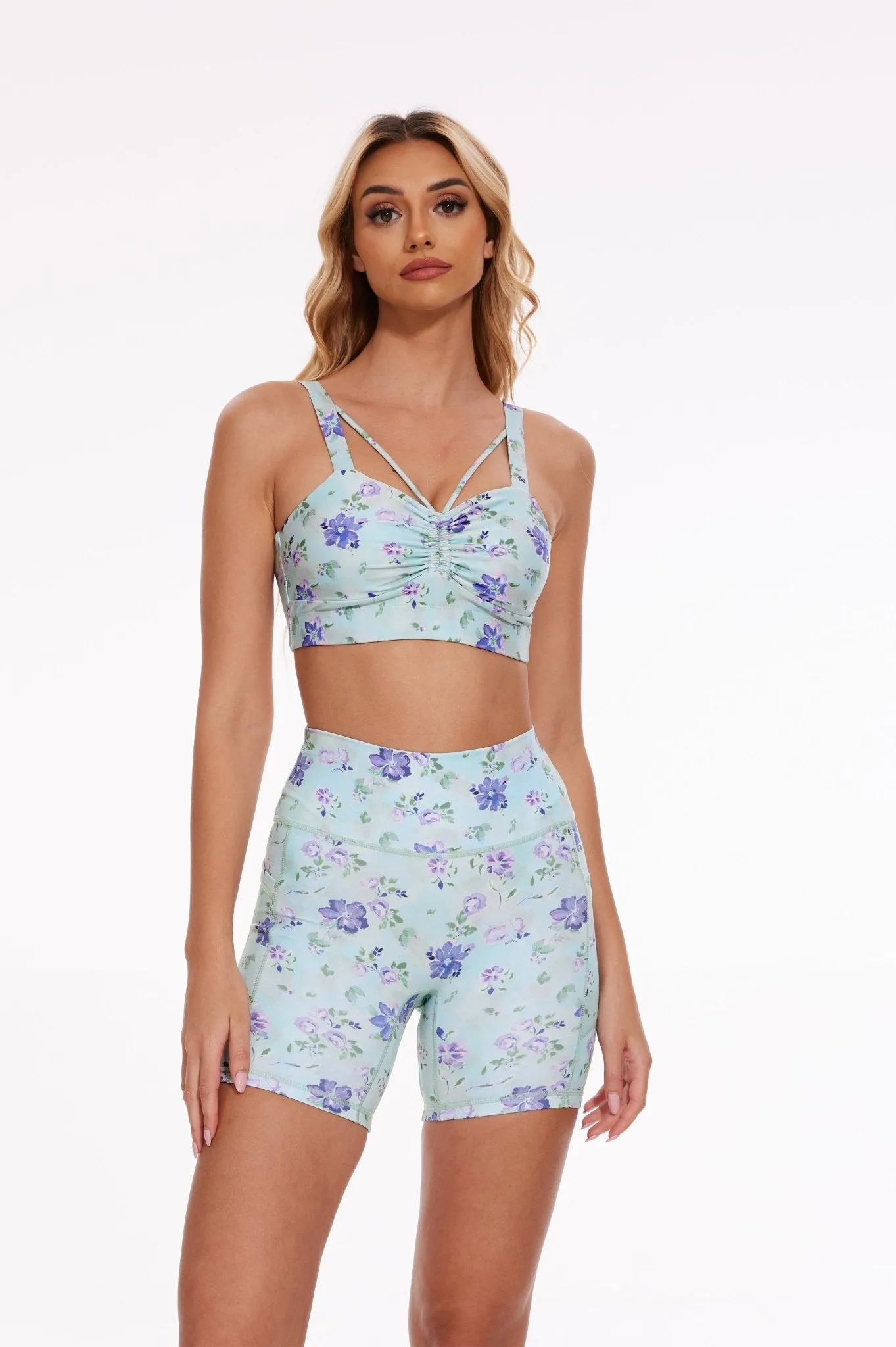 Lavender Petal Strappy Sports Bra