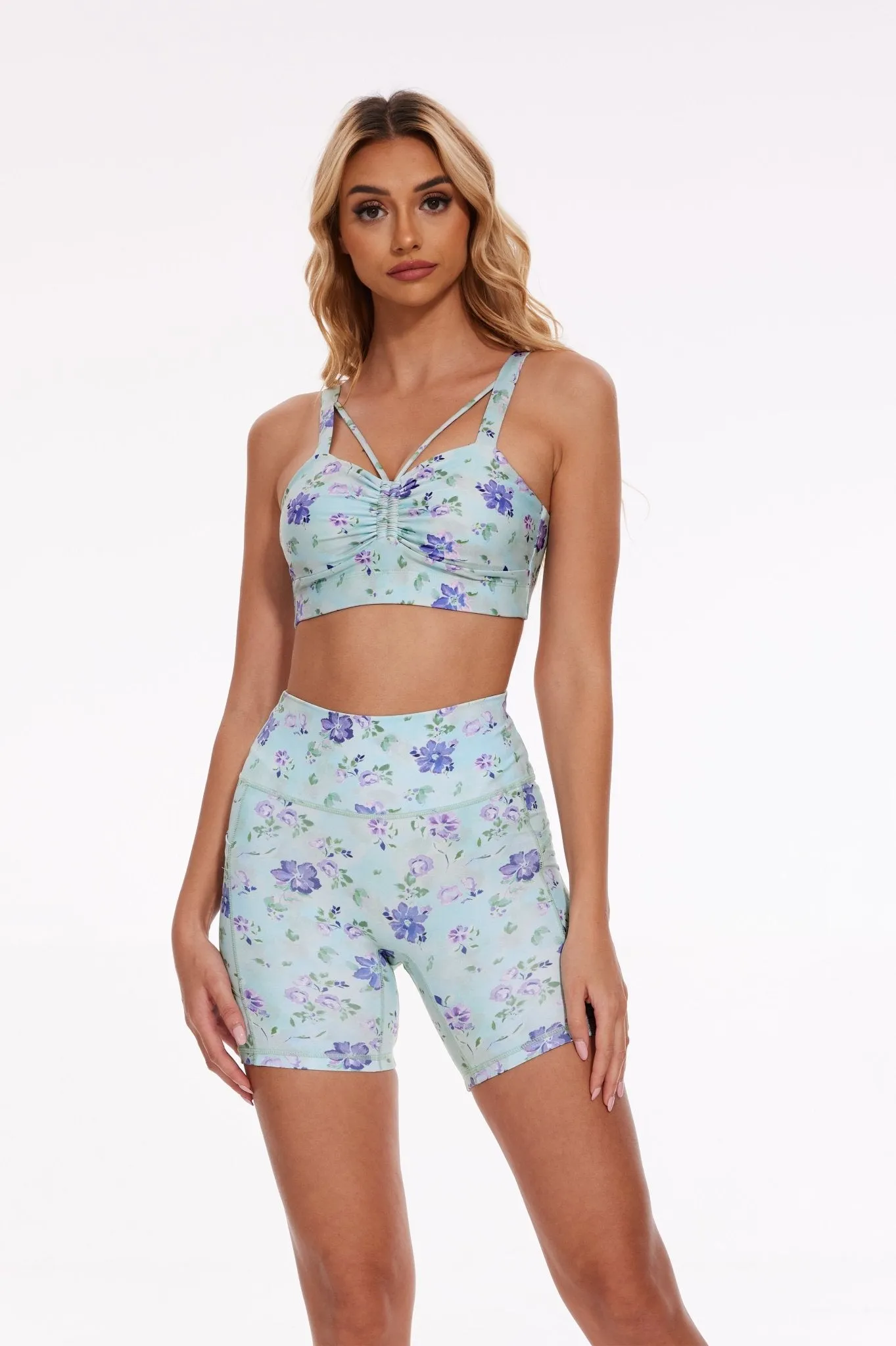 Lavender Petal Strappy Sports Bra