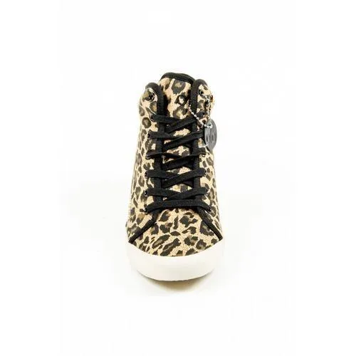 Leopardato 38 EUR - 8 US Olo Womens High Sneaker 28C12 28 ADRIANA CANVAS GOLD PRINTING STUDS