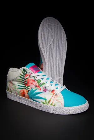 Loyalty Flamingo Watercolor Canvas Mid Top Men's Sneaker