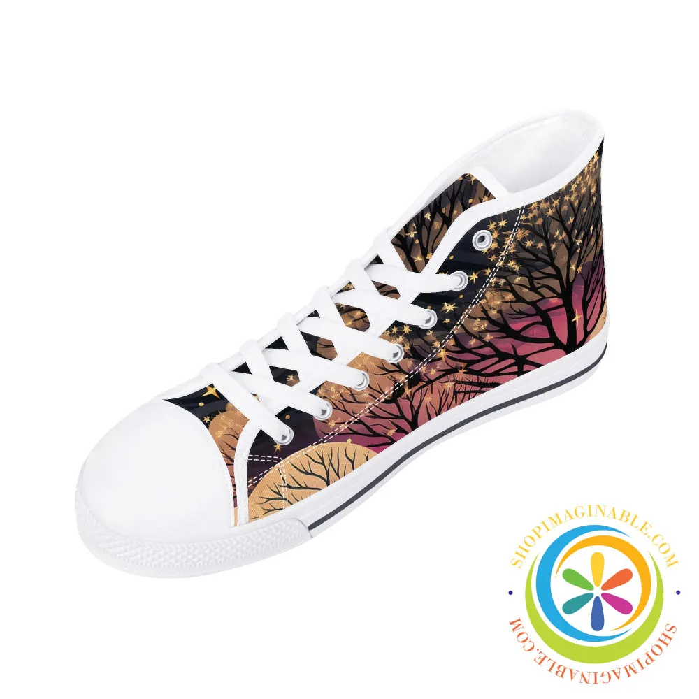 Magical Forest Ladies High Top Canvas Shoes