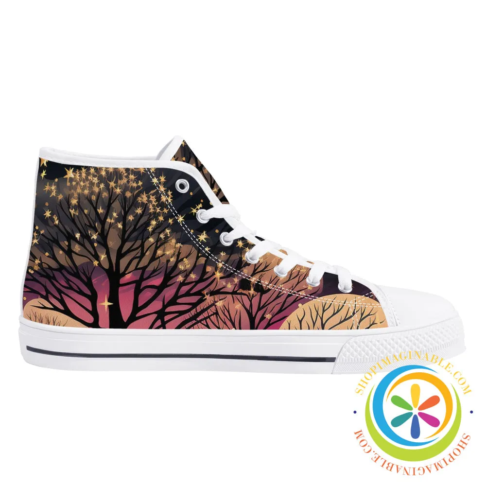 Magical Forest Ladies High Top Canvas Shoes