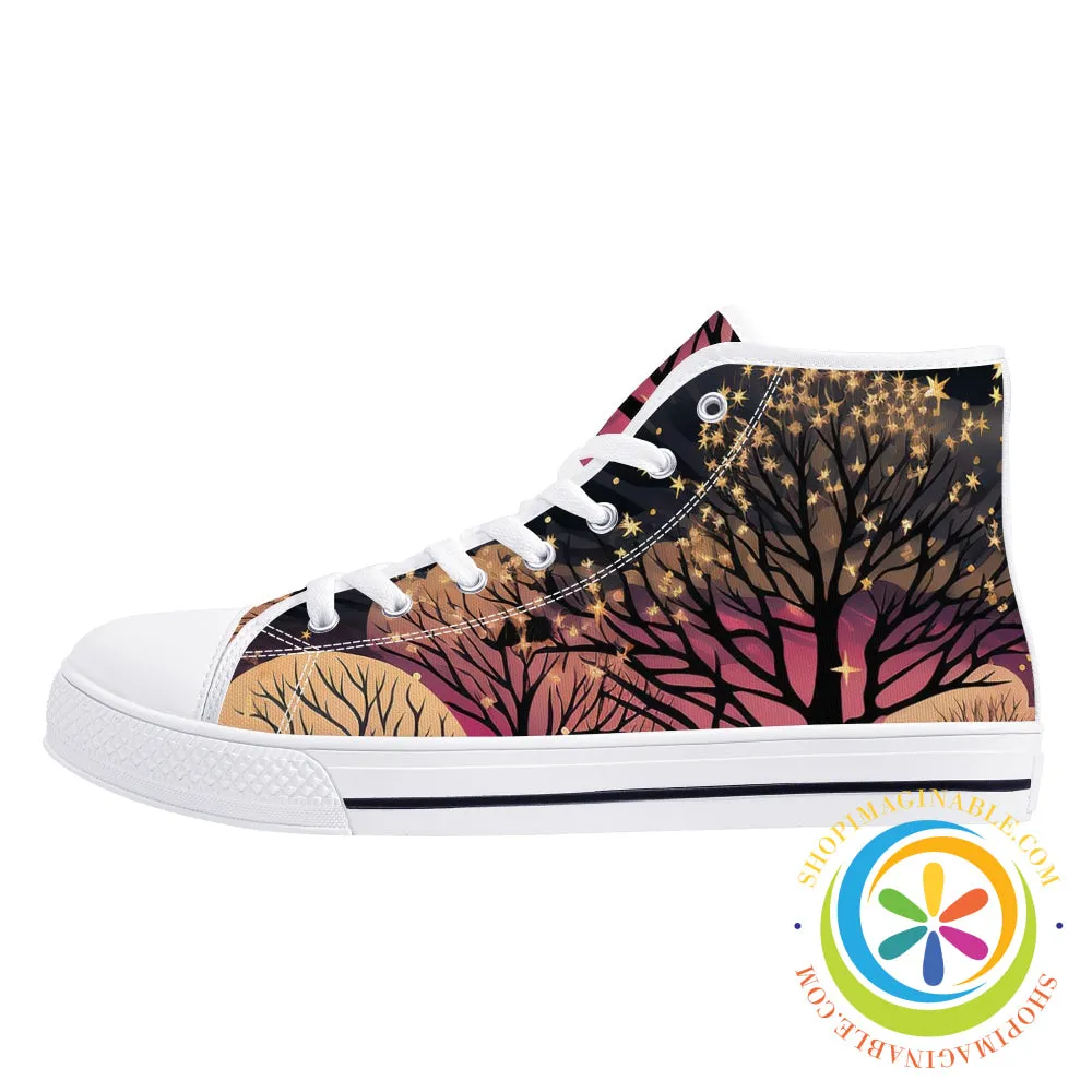 Magical Forest Ladies High Top Canvas Shoes
