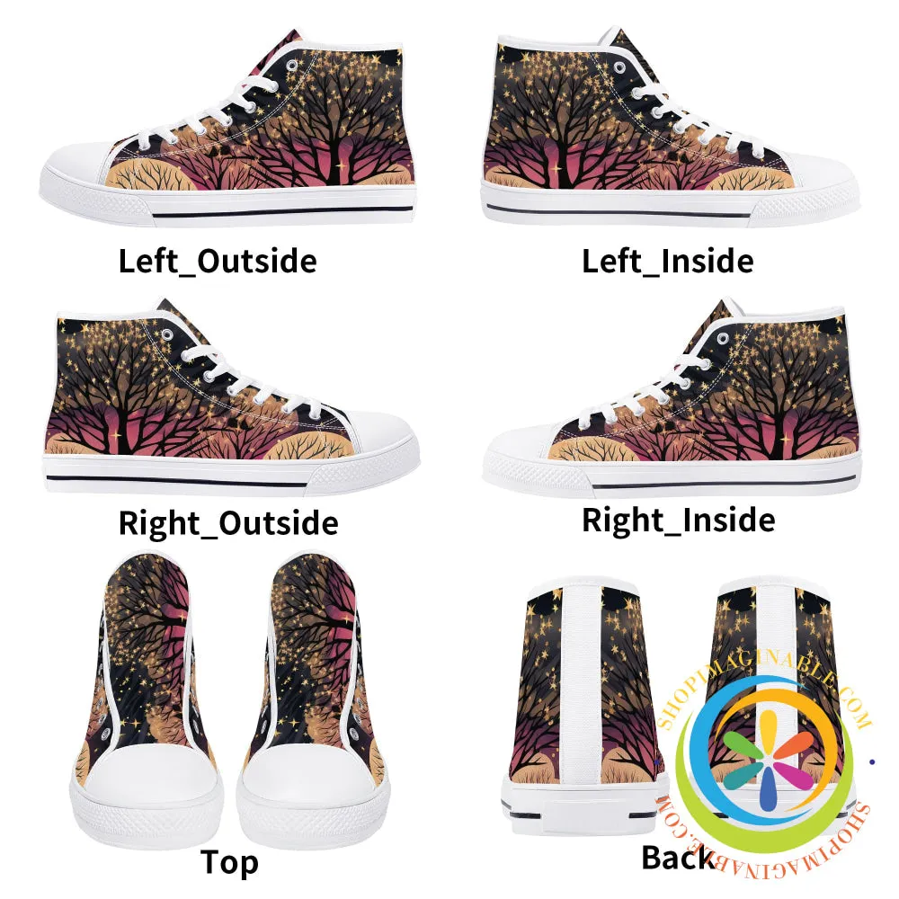 Magical Forest Ladies High Top Canvas Shoes