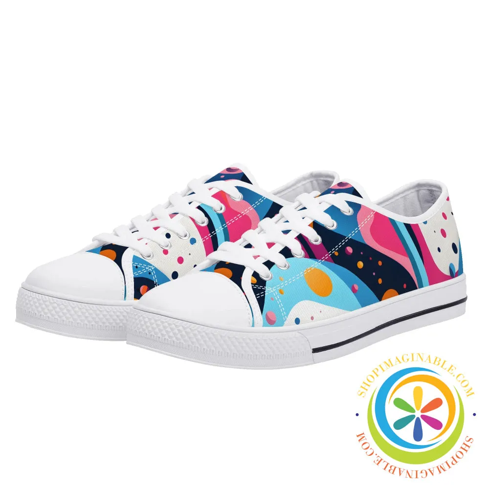 Make Me Pop Abstract Ladies Low Top Canvas Shoes