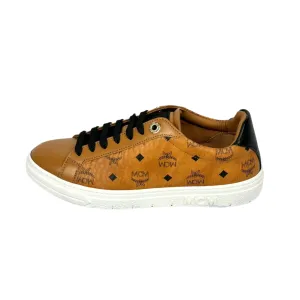MCM Womens Terrain Derby Visetos Cognac Low Top Sneakers