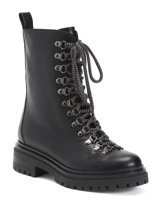 MELIN Made In Italy Leather Laced Up Booties