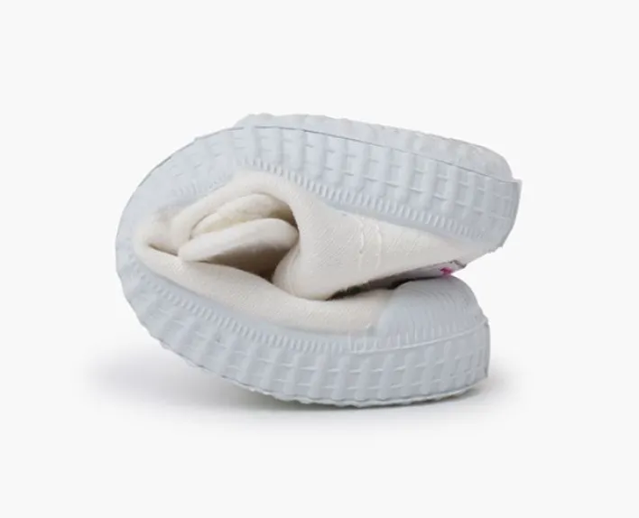 Merceditas Rubber Toe Adhesive Closure - White