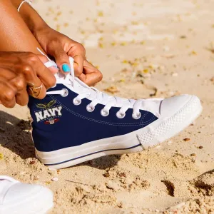 Navy Wings Canvas High Top Shoes