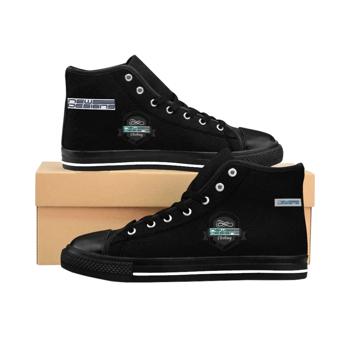 (ND) alt.logo -Men's High-top Sneakers Black Rose