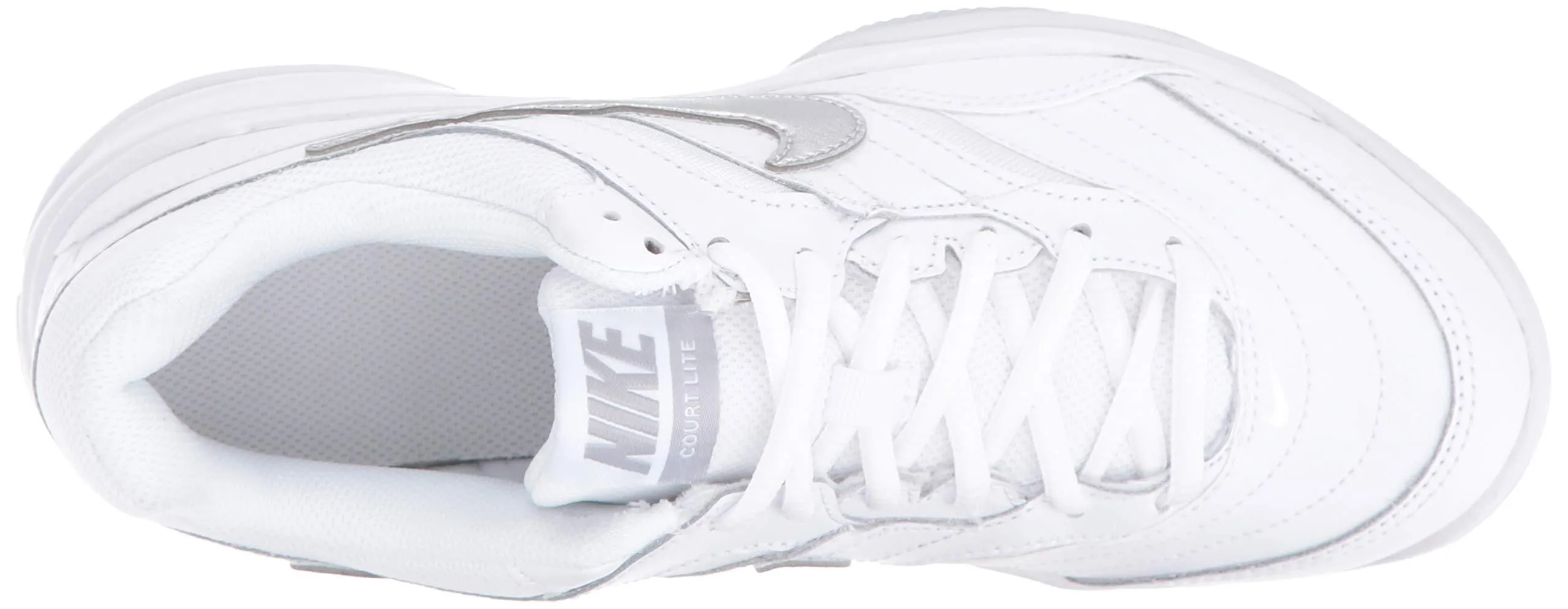 Nike Women's Court Lite Tennis Shoe, White/Metallic Silver/Medium Grey, 8.5 Regular US