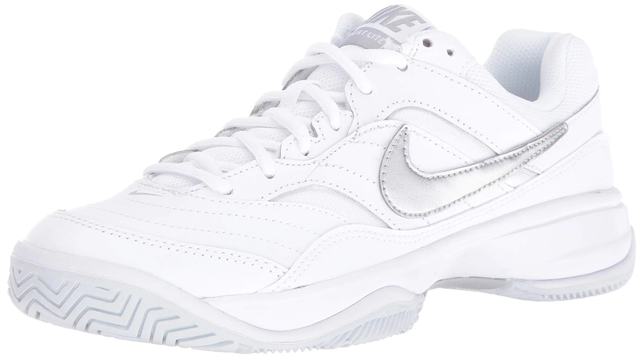 Nike Women's Court Lite Tennis Shoe, White/Metallic Silver/Medium Grey, 8.5 Regular US