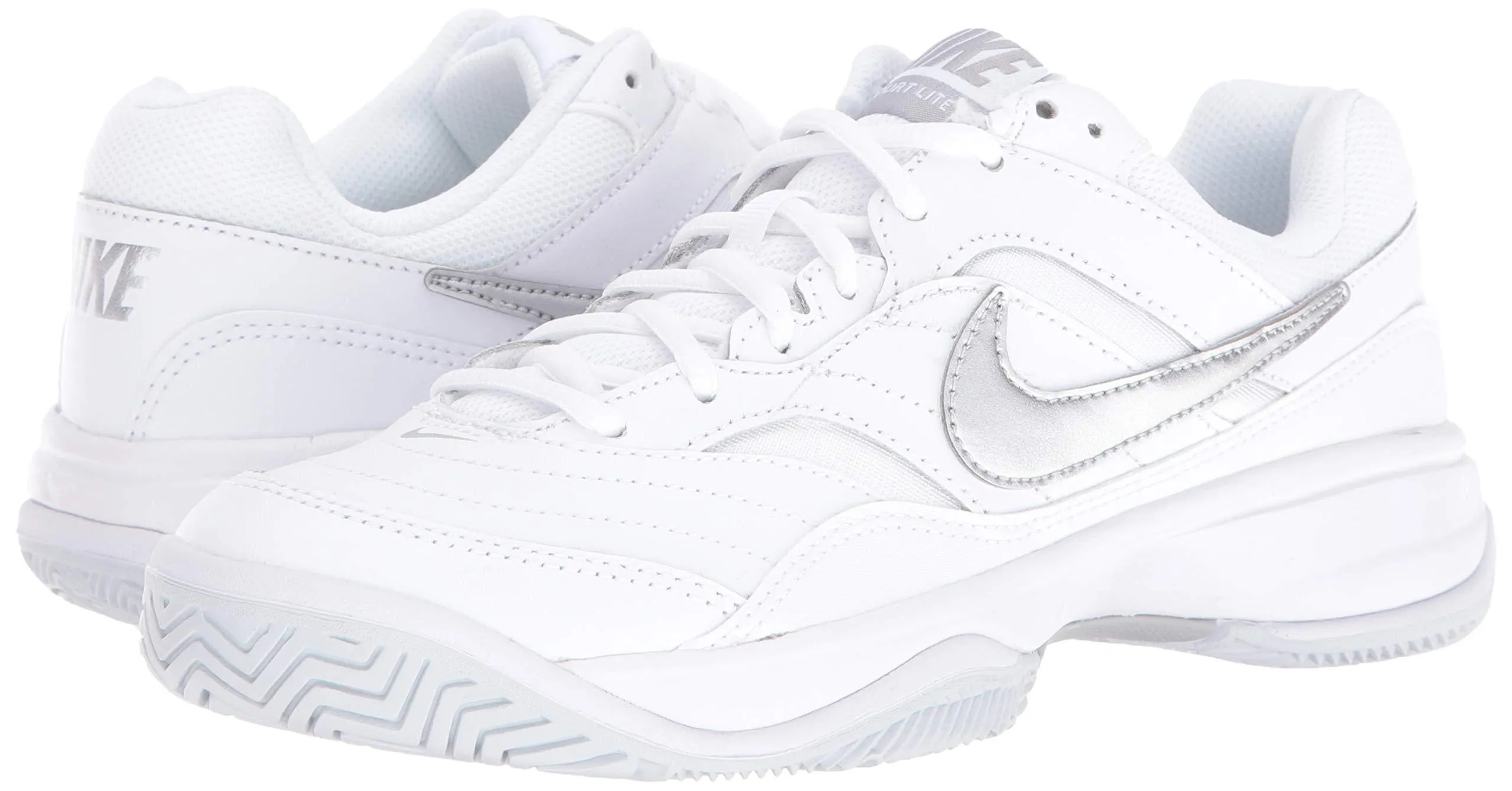 Nike Women's Court Lite Tennis Shoe, White/Metallic Silver/Medium Grey, 8.5 Regular US