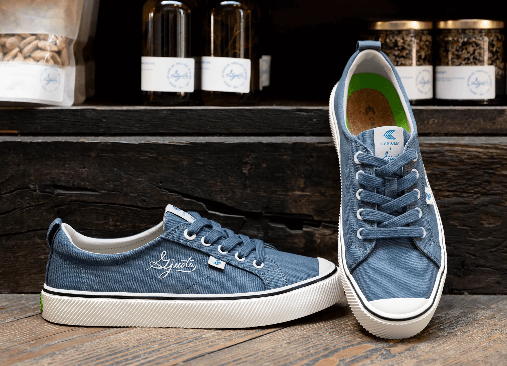 OCA Low Gjusta Steel Blue Canvas Sneaker Men