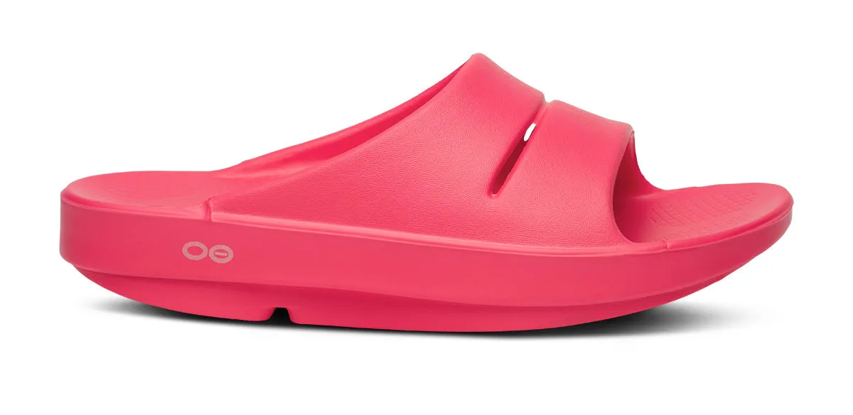 OOFOS Women's OOahh Slide - Neon Berry