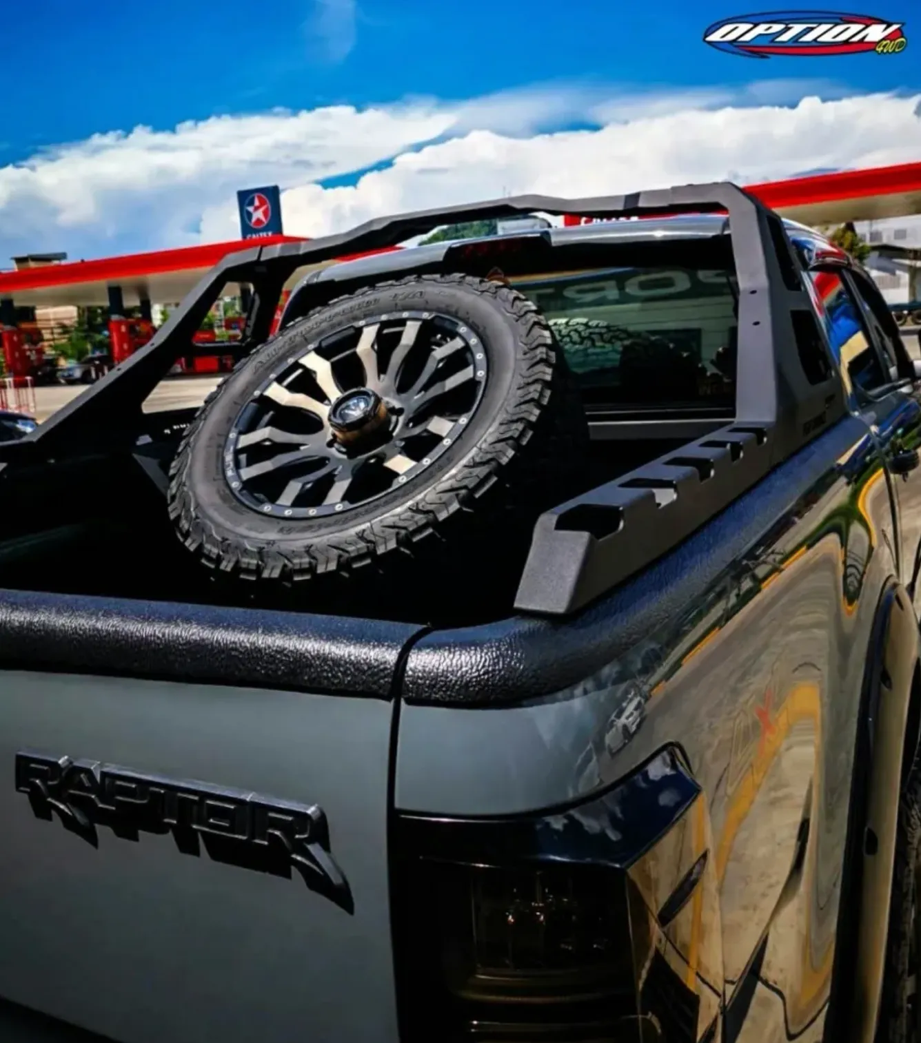 OPTION4WD - SPARE WHEEL HOLDER RACK ( UNIVERSAL )