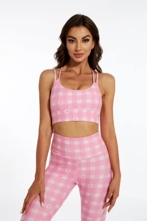 Pink Stars Strappy Bra