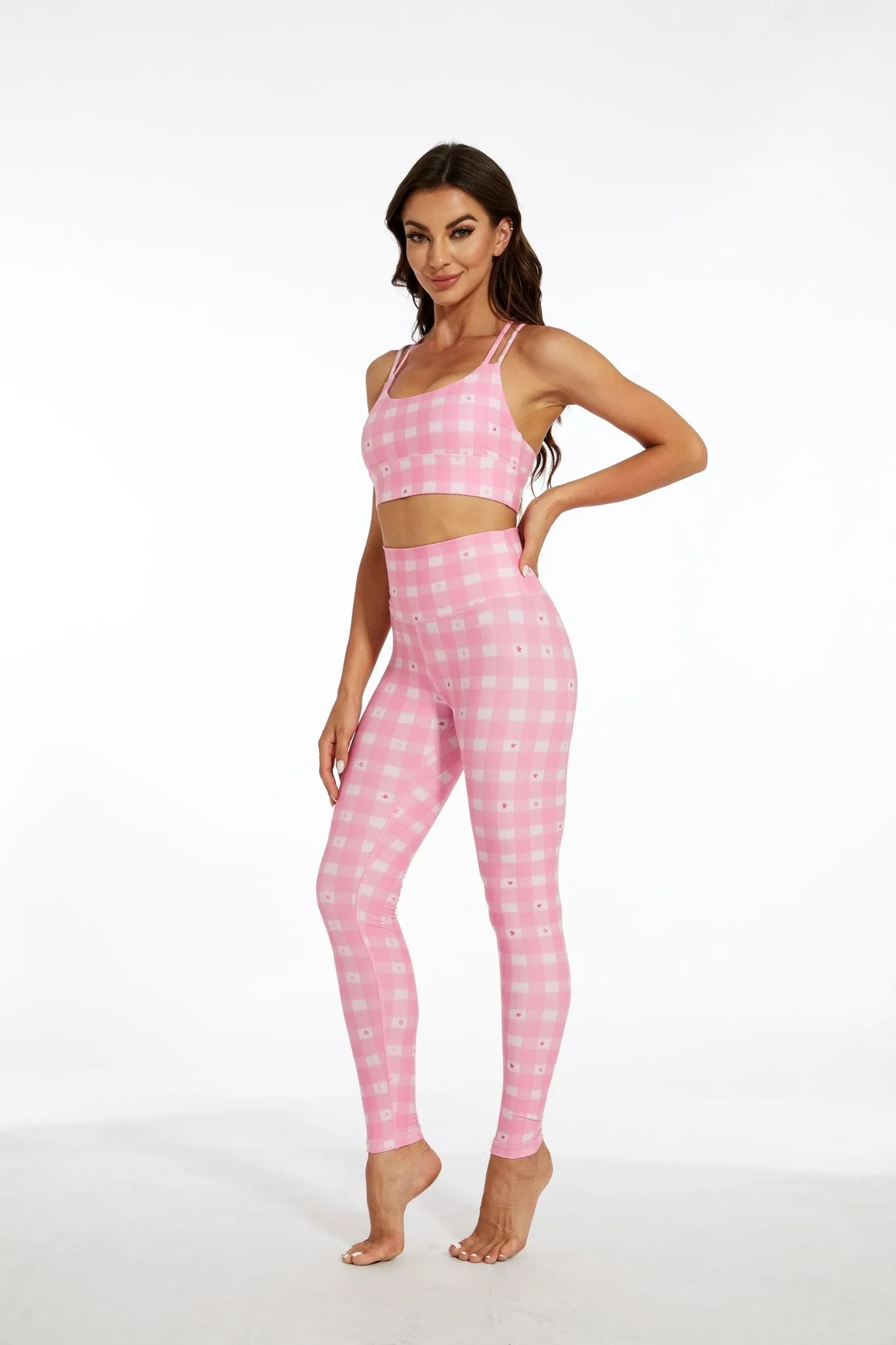 Pink Stars Strappy Bra