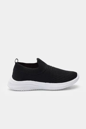 Pure Sole 1 Plus  Kids Canvas in Black Colour