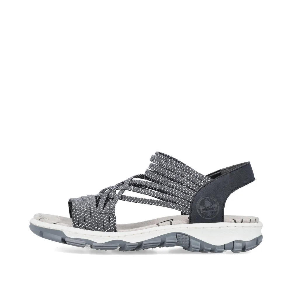 Rieker 68888-14 Ladies Stretch Elastic Sandal Pacific Blue