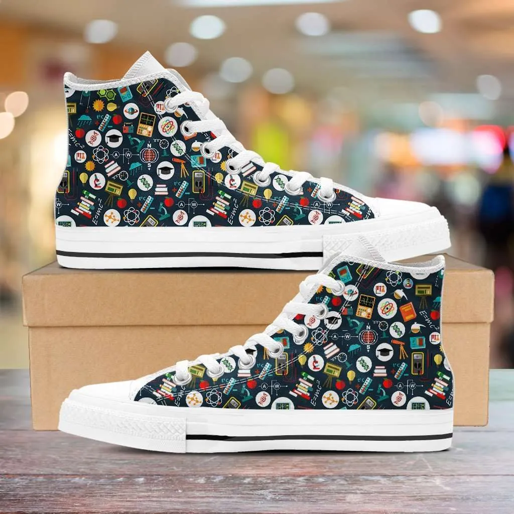 School Images all over print Teacher Canvas High Top Shoes