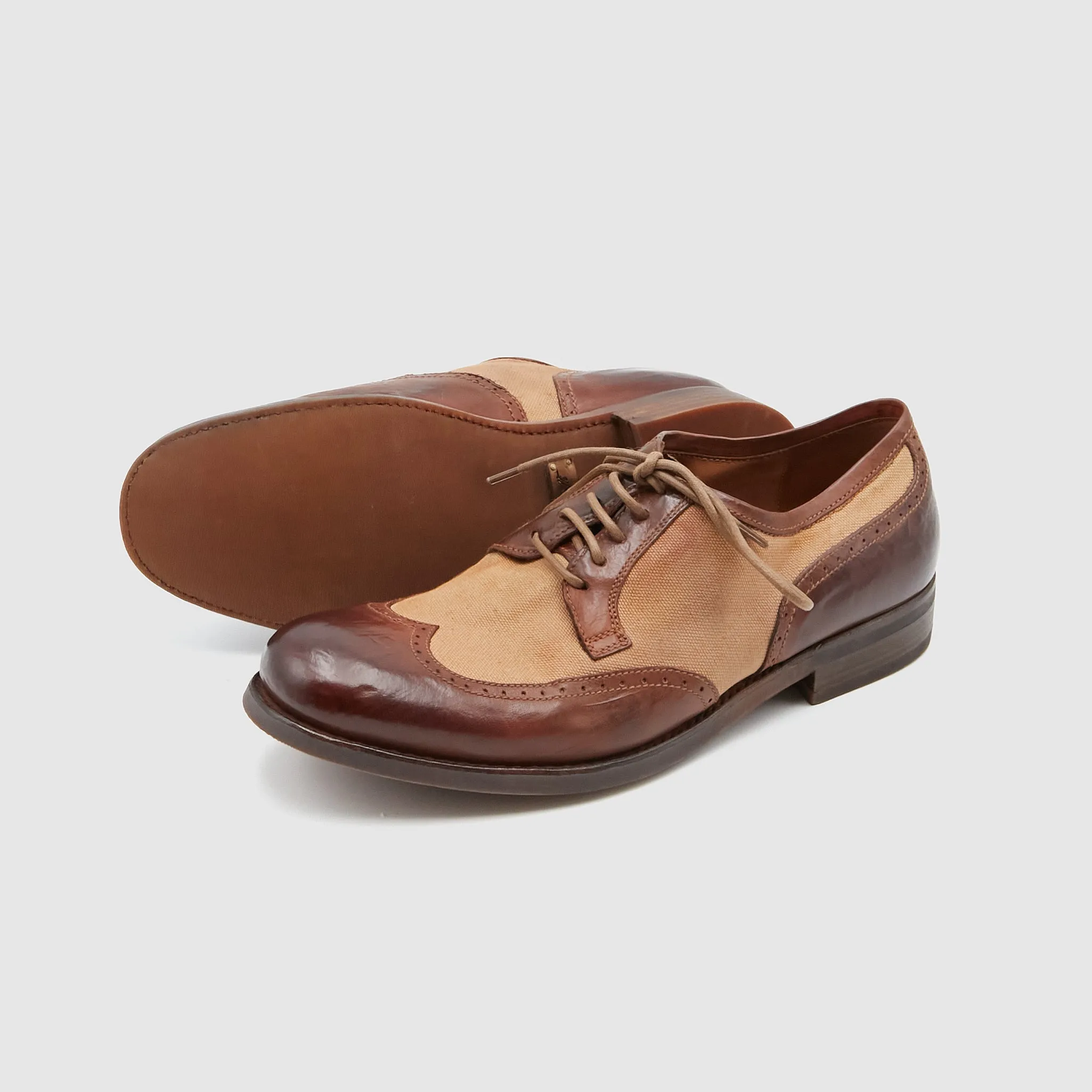 Silvano Sassetti Canvas Leather Mix Shoes