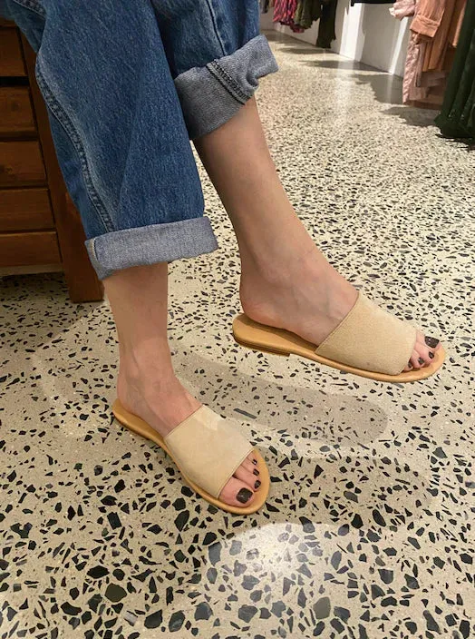 SLIDE SUEDE - Natural