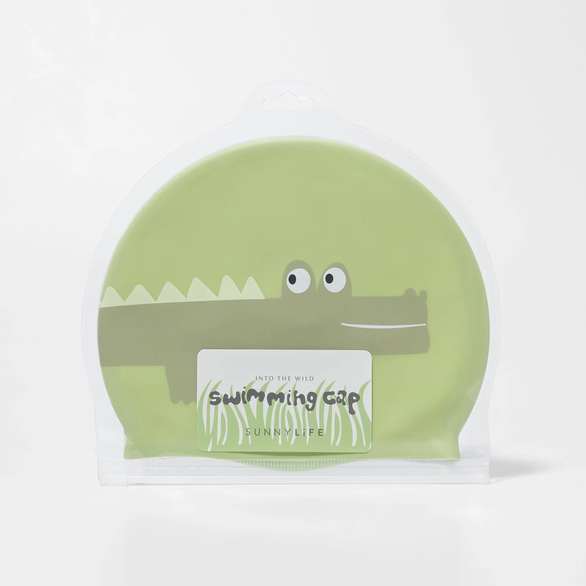 SUNNYLiFE Kids Swimming Cap Cookie The Croc Light Khaki