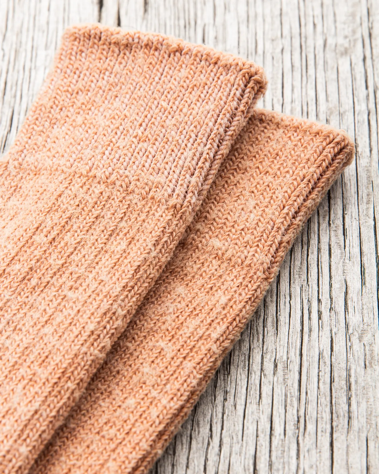 Tender Wool Rib Socks Red Ochre Dyed