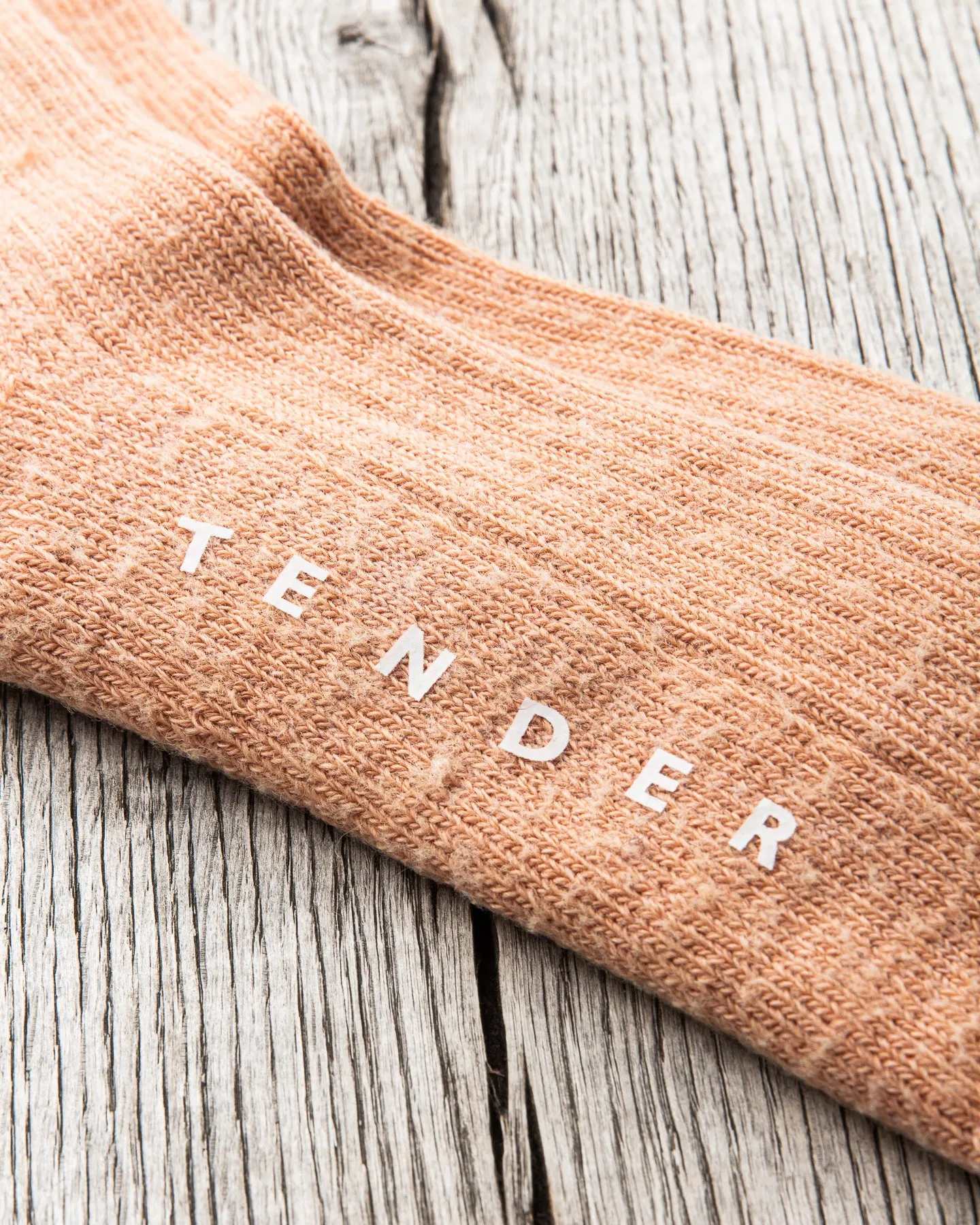 Tender Wool Rib Socks Red Ochre Dyed