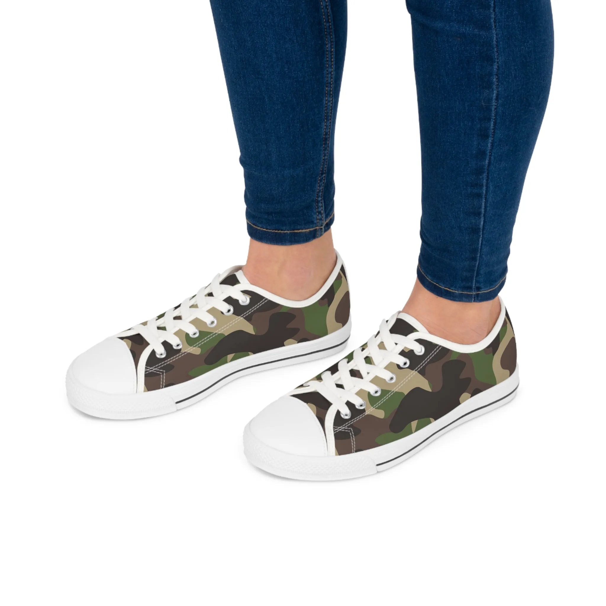 Traditional  Camo White  Women's Low Top Sneakers