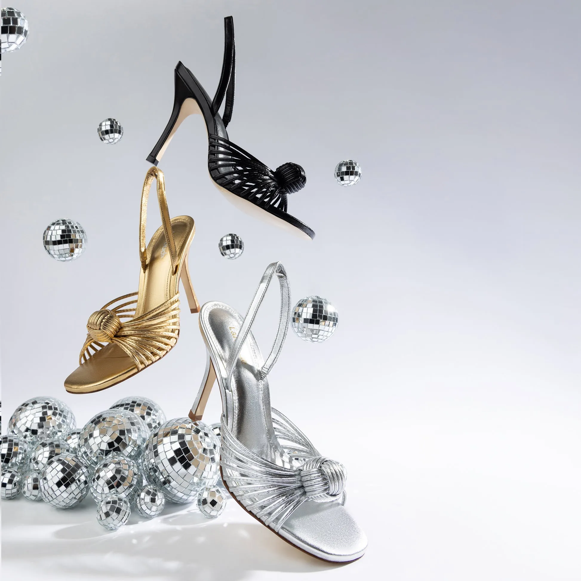Valerie Slingback Sandal In Gold Metallic Leather by Larroudé