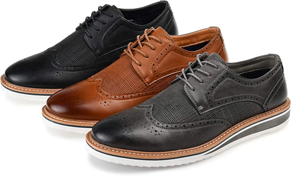 Vance Co. Mens Warrick Wingtip Derby Oxford  Color Gray Size 10M