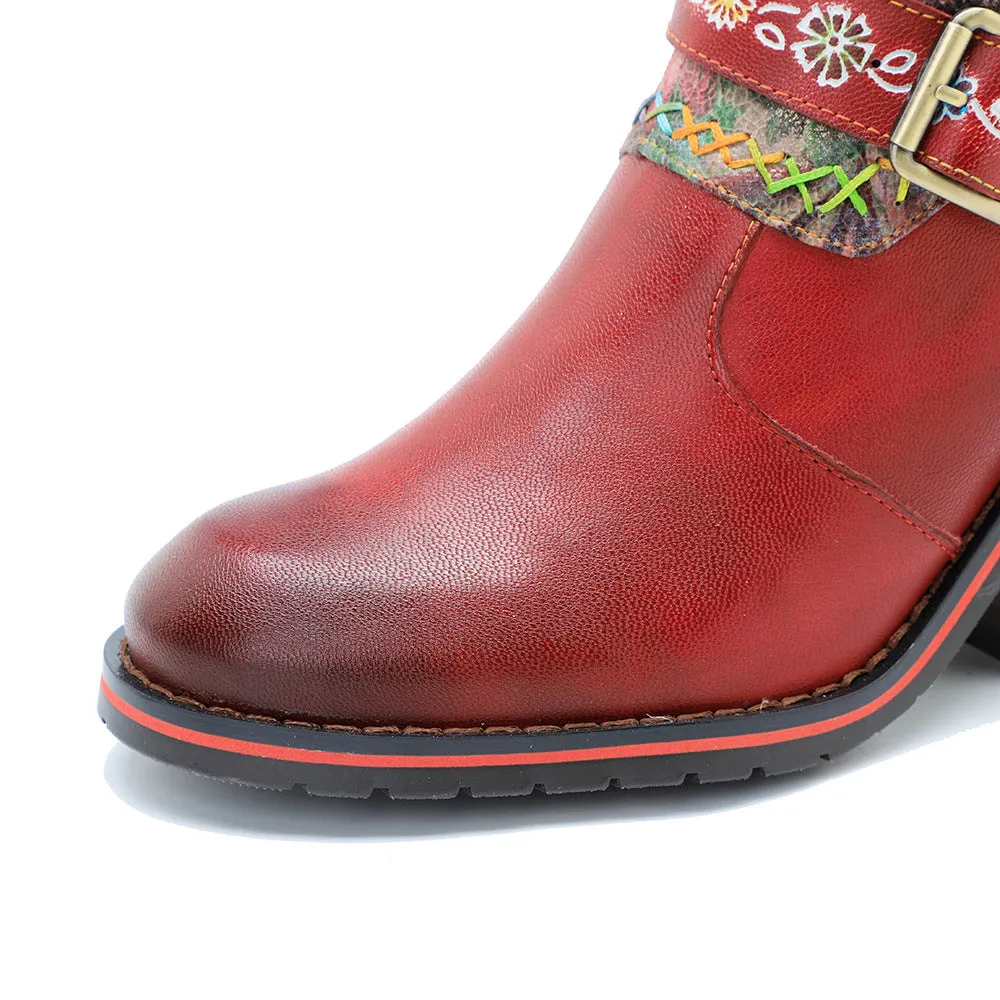 Vintage Printed Hand-made Floral Boots