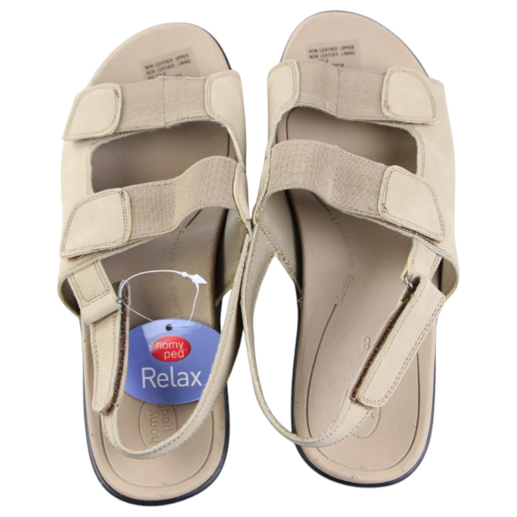 Womens Homyped Nikki Taupe Sandals Slip On Shoes Flats