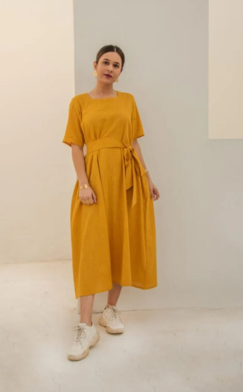 Yellow Midi Dress